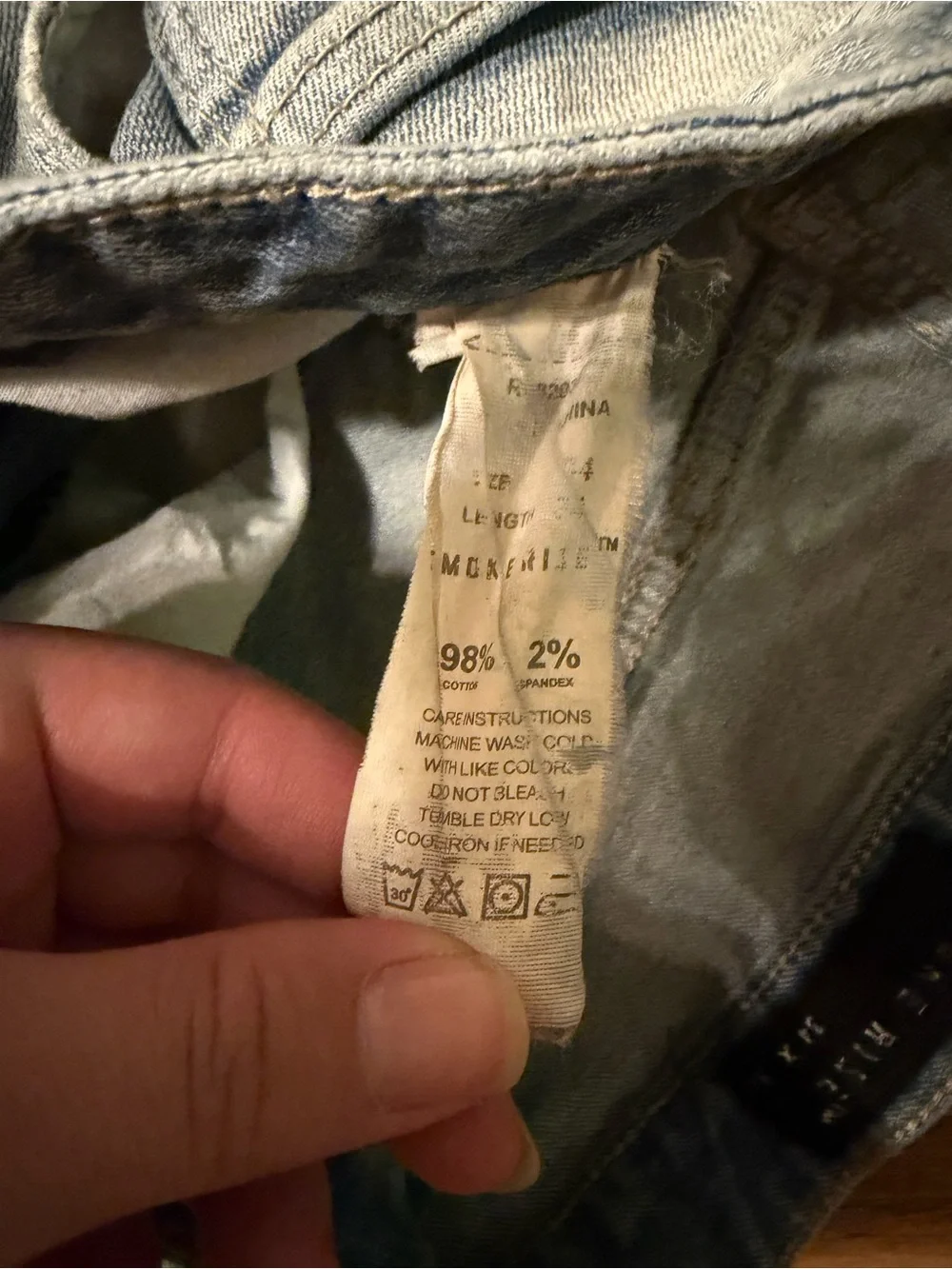 Smoke Rise distressed moto biker jeans